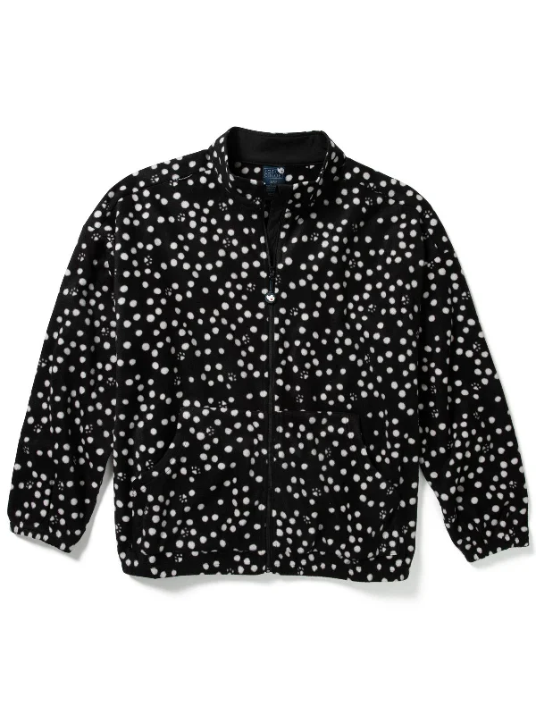 Zoe+Chloe - Women's Boxy Fit Printed Fleece Jacket Bomber Jacket Anorak Windbreaker