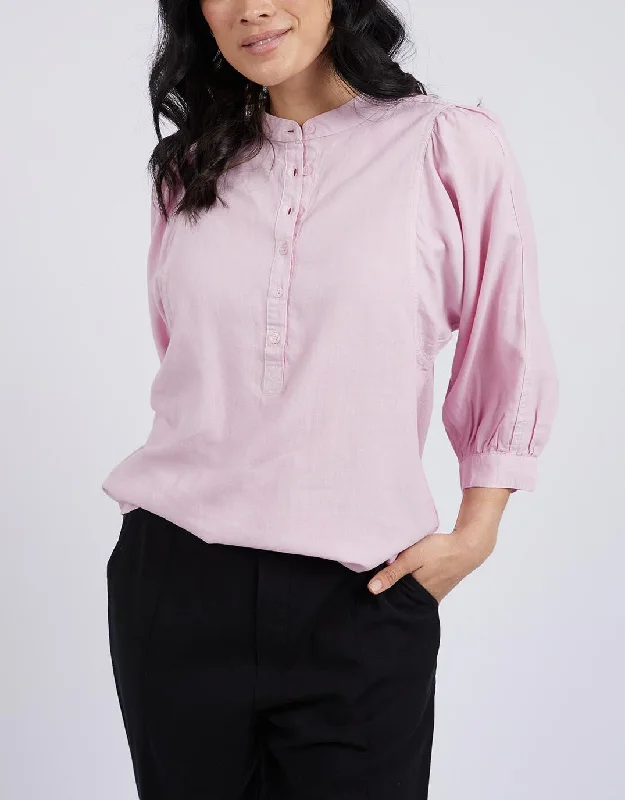 Rowan Shirt - Powder Pink Rayon Velvet Corduroy