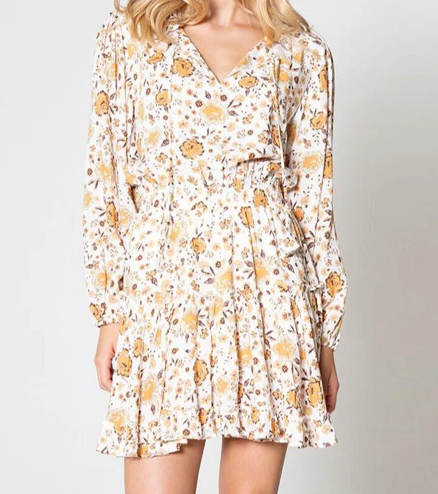 ABELLA TIERED RUFFLE DRESS IN OUTDOOR MEADOW