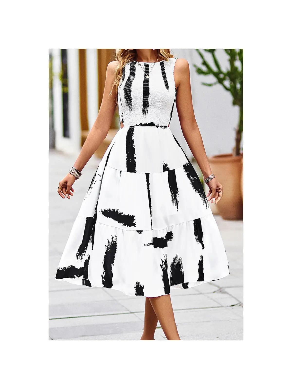 B&W Ruffled Dress