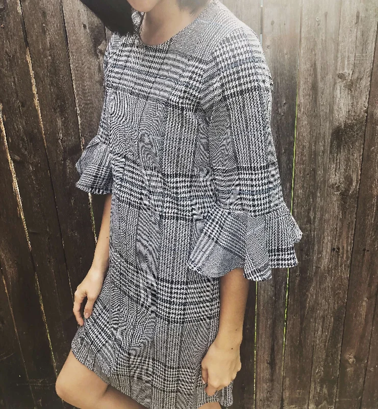 Black and White Plaid Dress