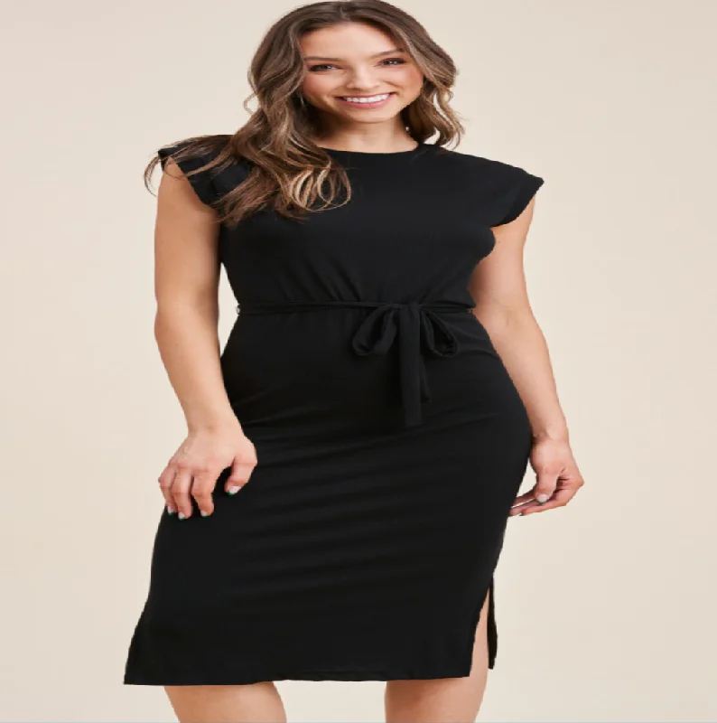 Black Cap Sleeve Dress