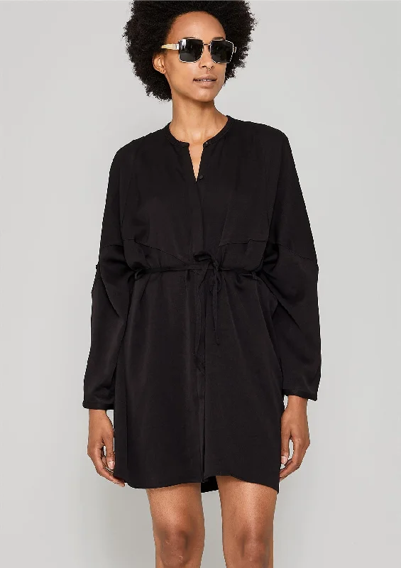 BLOUSE/DRESS - HEAVY DRAPING black