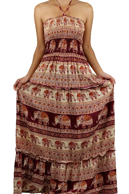 Chang Hits Elephant Dress Red