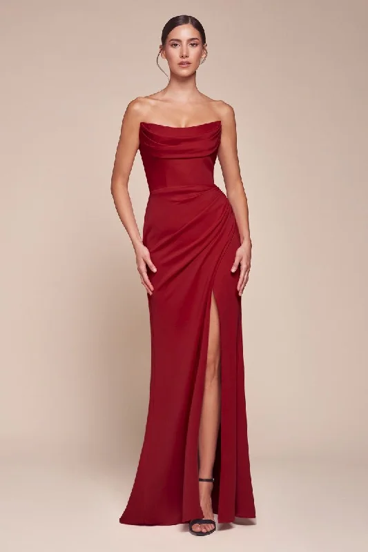 Cinderella Divine -CD355 Scoop Neck Chiffon Sheath Dress