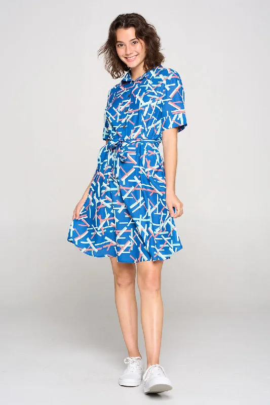 Confetti All Over Print Button Front Dress
