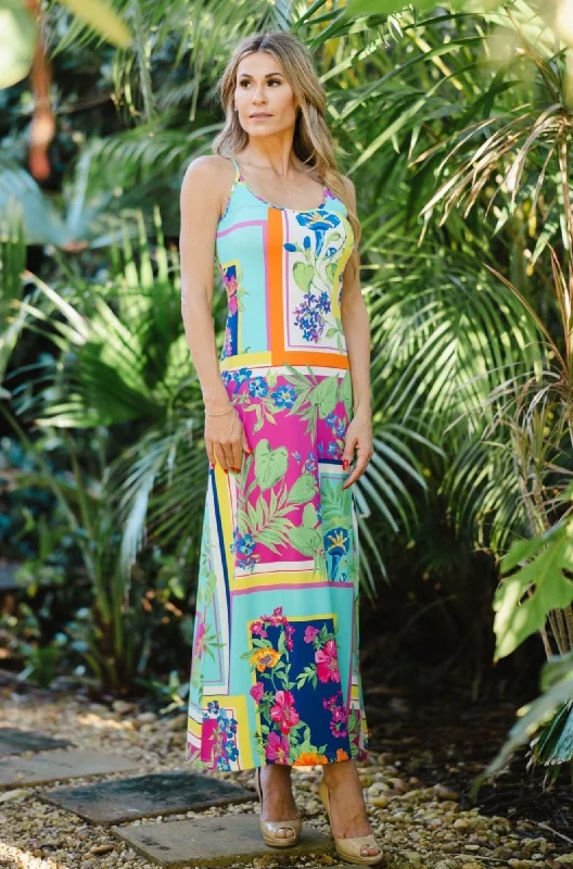 Spaghetti Dress Garden Patchwork