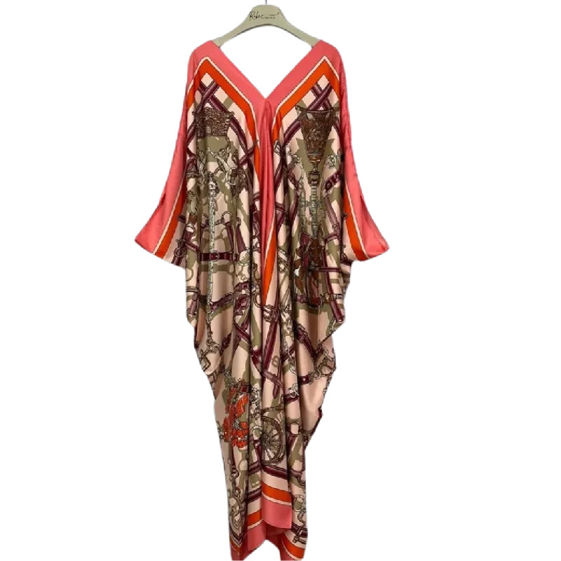 Coral Cove Kaftan Dress