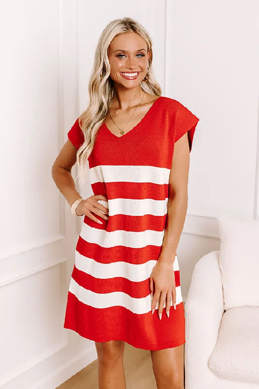Country Club Ready Knit Dress in Red
