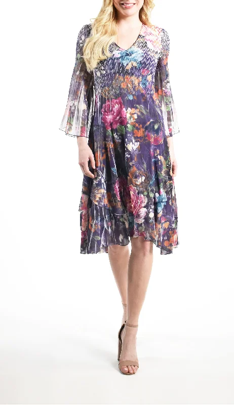 V Neck Chiffon Dress