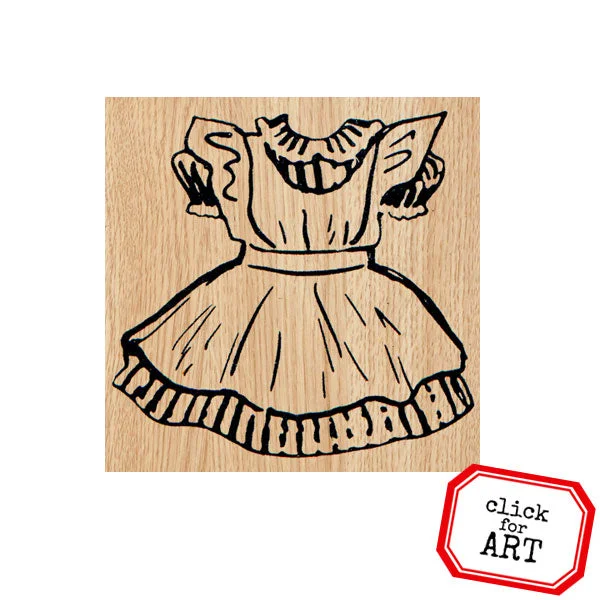 Diane Dress Wood Mount Rubber Stamp