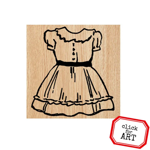 Donna Dress Wood Mount Rubber Stamp