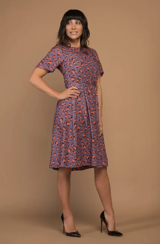Dorothy dress - Purple Leopard