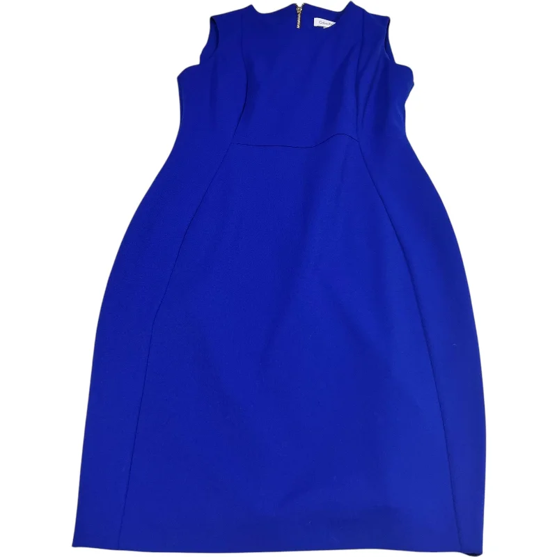 Dress Work By Calvin Klein In Blue, Size: M