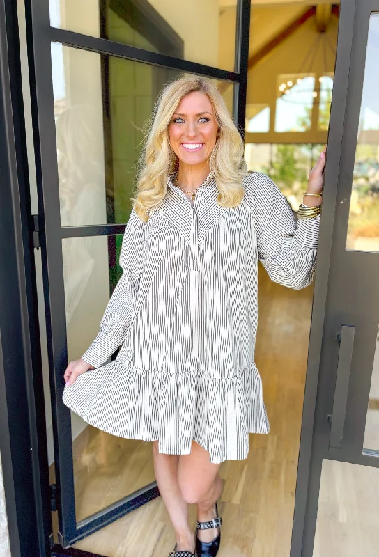 Fall Brunch Striped Dress
