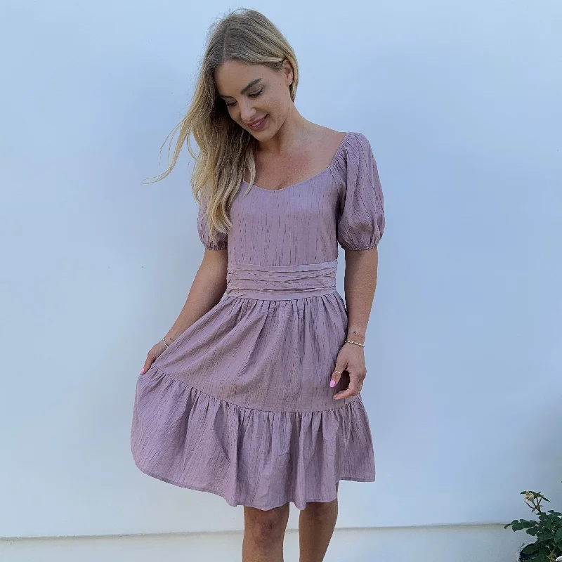 Day Dreaming Babydoll Dress in Mauve