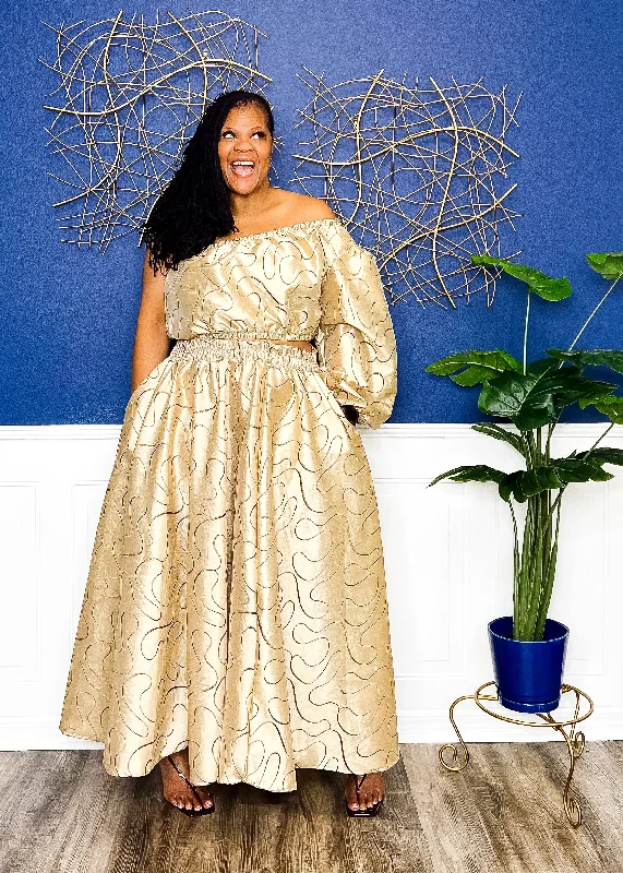 Golden Goddess Cut Out Dress