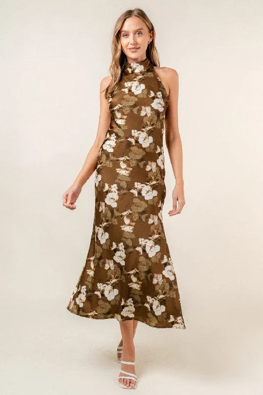 HALTER NECK PRINT DRESS