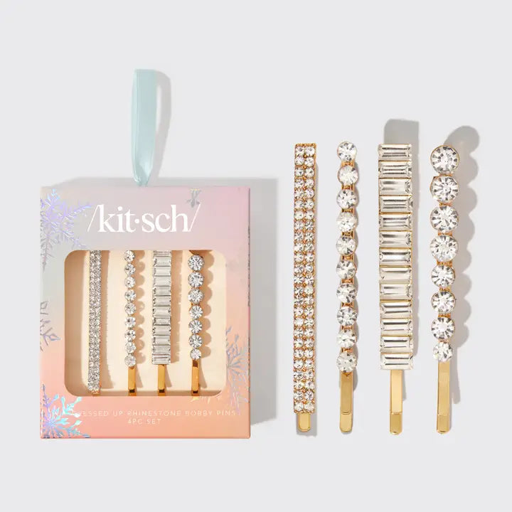 All Dressed Up Rhinestone Bobby Pins 4pc Set
