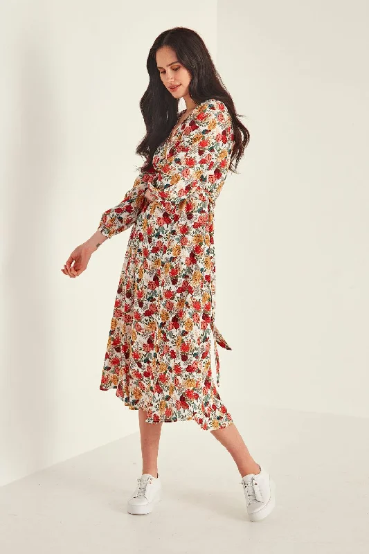 Jasmin Dress Ecru Print