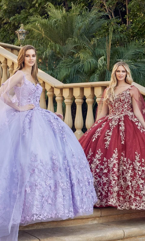 Juliet 1442 Quinceañera Dress with Sheer Cape