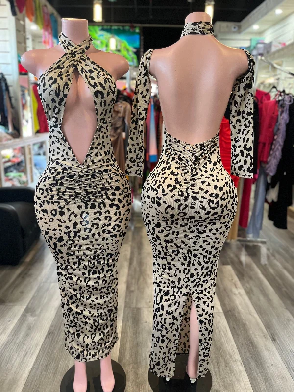 Leopard Sexy Scrunch Dress