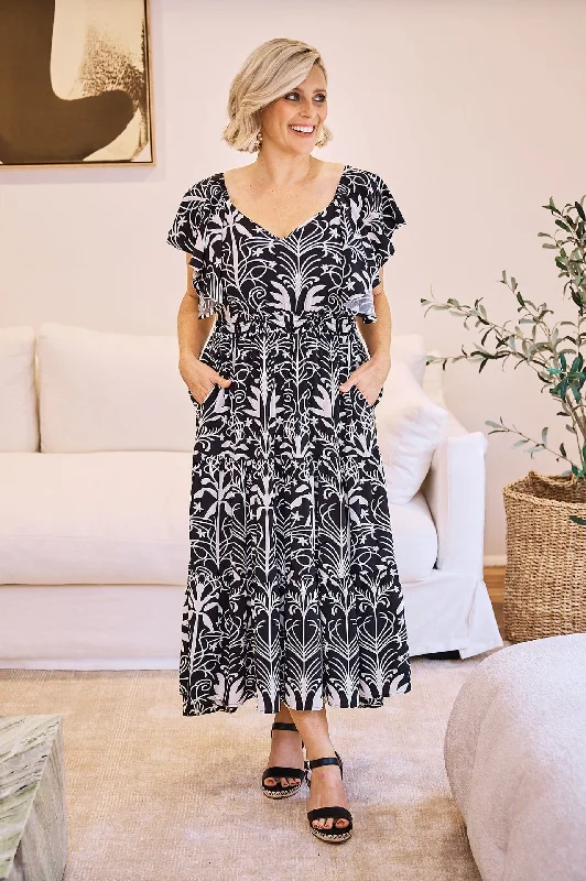 Lia Dress Black and White