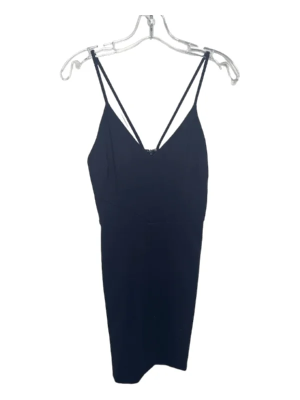 Likely Size 2 Navy Polyester Blend V Neck Spaghetti Strap Seam Detail Dress