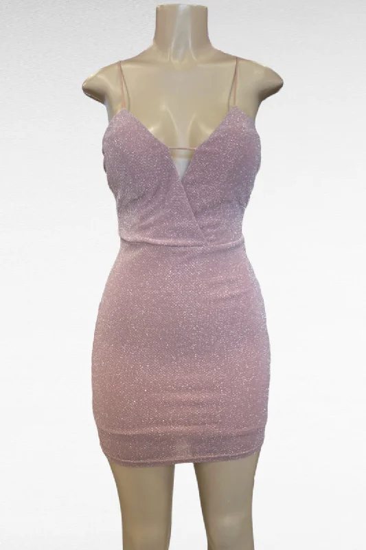 Low Back Glitter Knit Dress