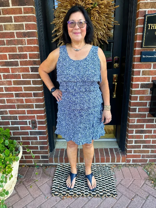 Lulu B Blue Animal Print Cha Cha Dress