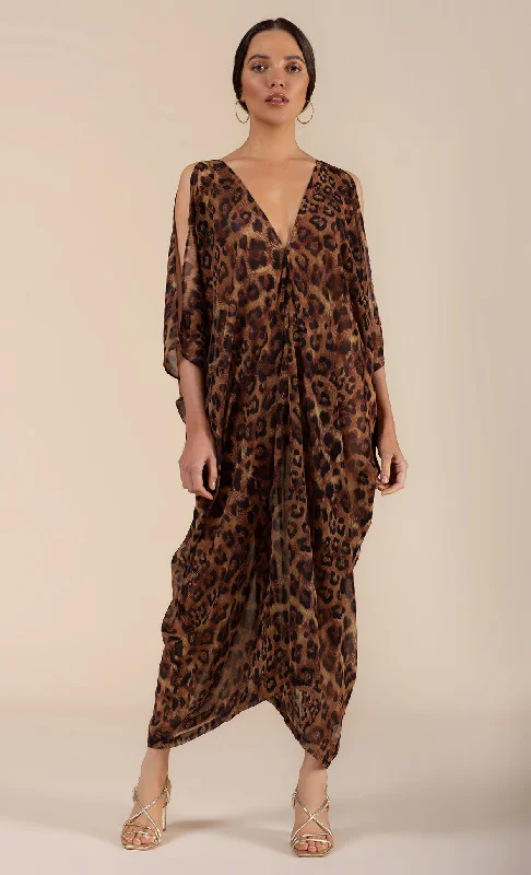 MAYA KAFTAN DRESS LEOPARD