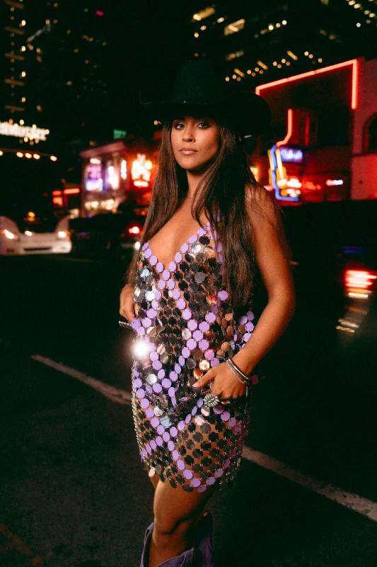 Downtown Disco Dress in Lilac