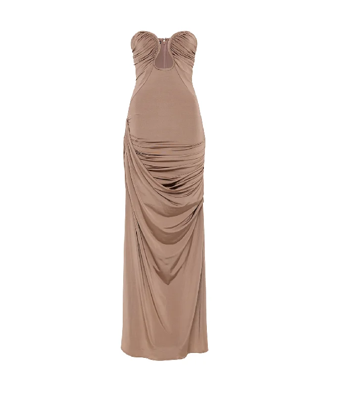 Val Strapless Dress in Concrete