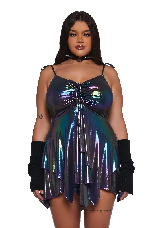 Plus F Is For Fairies Handkerchief Dress - Holo Metallic