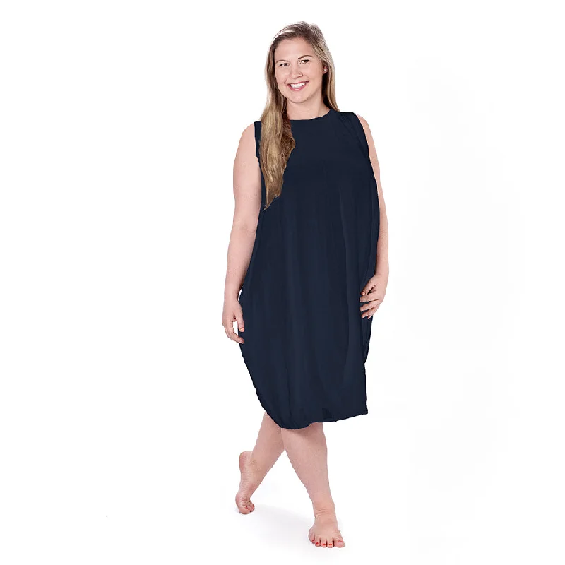 Plus Linen Crew Neck Dress
