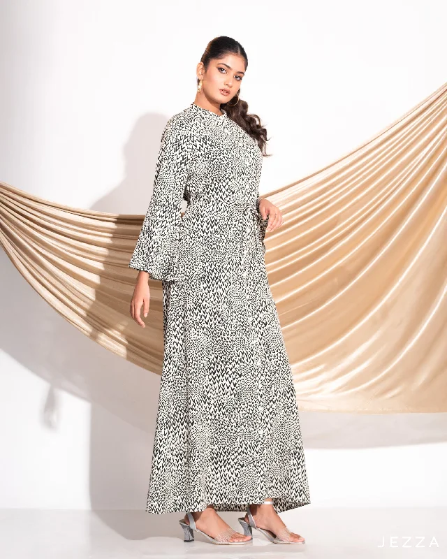 Printed Polyester A-Line Dress 60901