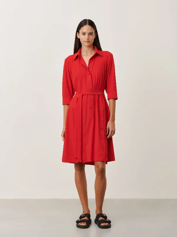 Ramona Dress Technical Jersey | Red