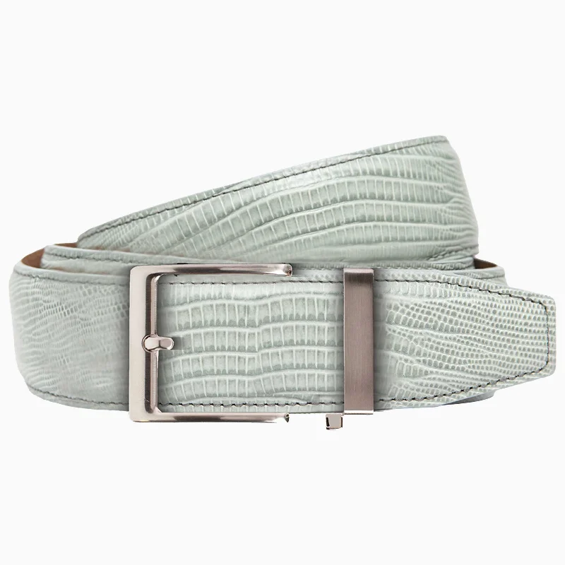 Lizard Light Grey Dress Ratchet Belt 1.575" Strap [40mm]