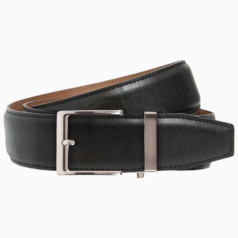 Smooth Black Dress Ratchet Belt 1.575" Strap [40mm]