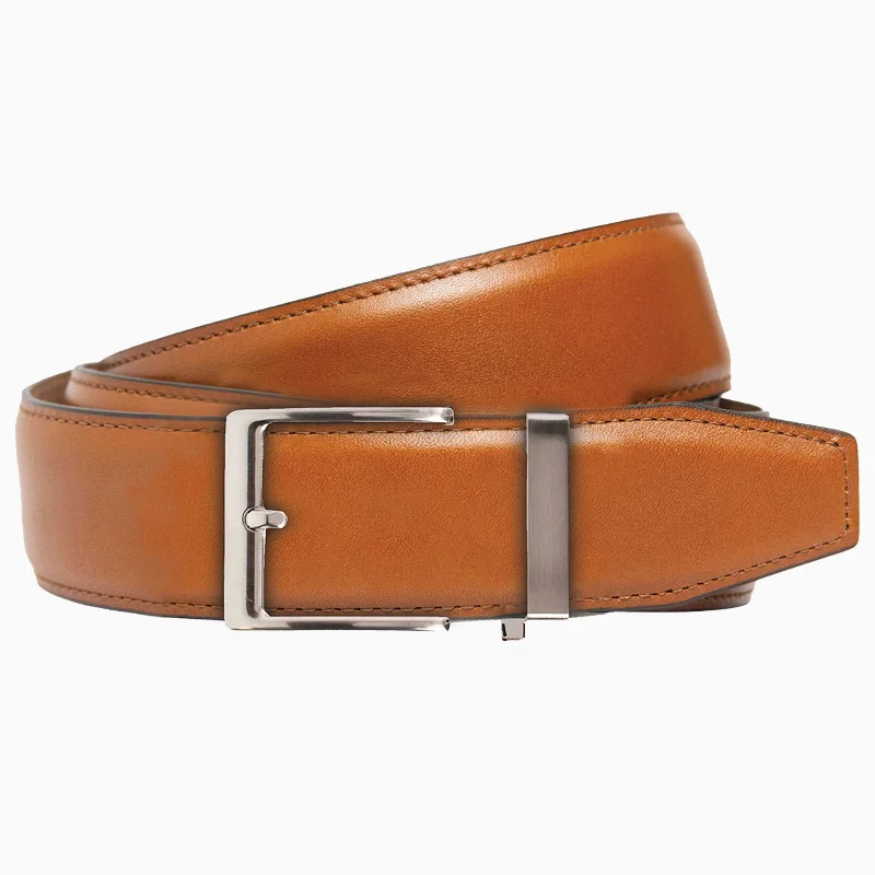 Smooth Pecan Dress Ratchet Belt 1.575" Strap [40mm]