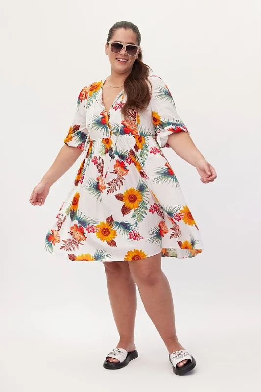 Selina Dress White Print