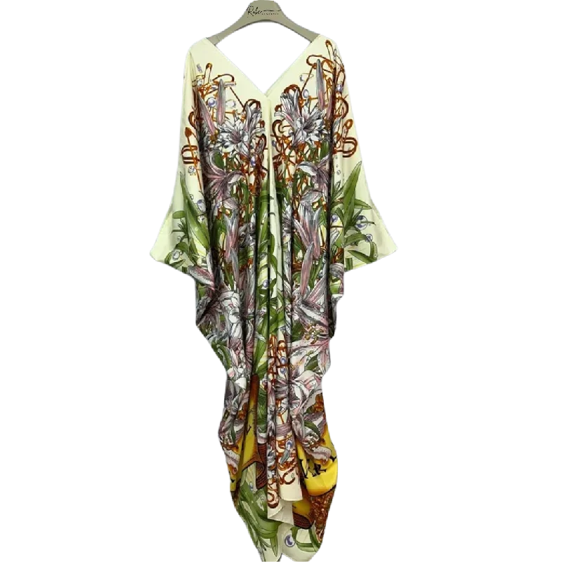 Serene Blossom Kaftan Dress