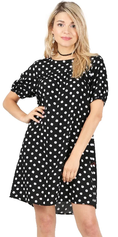 Blck/Whte Polka Dot Print