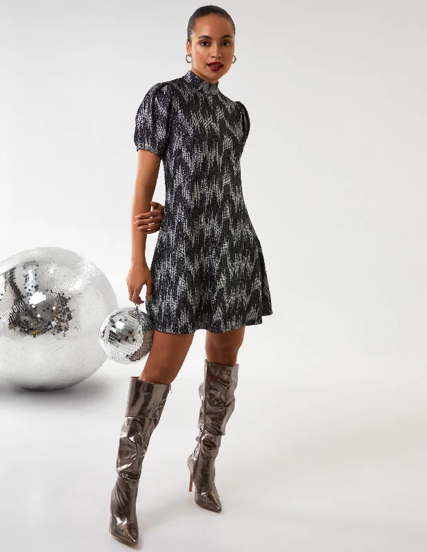 Puff Sleeve Swing Dress