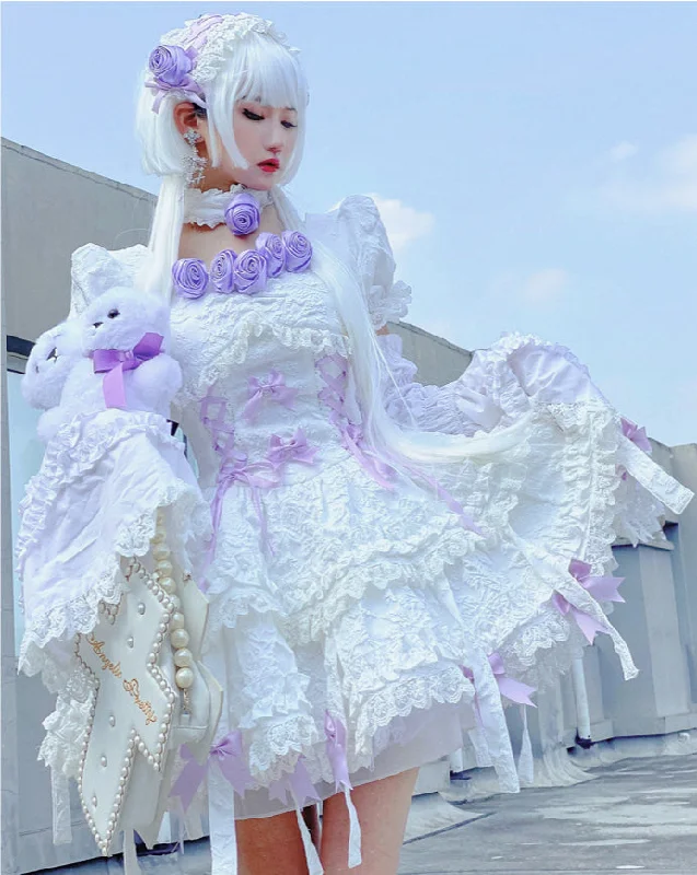 Purple Rose Ethereal Lace Dress