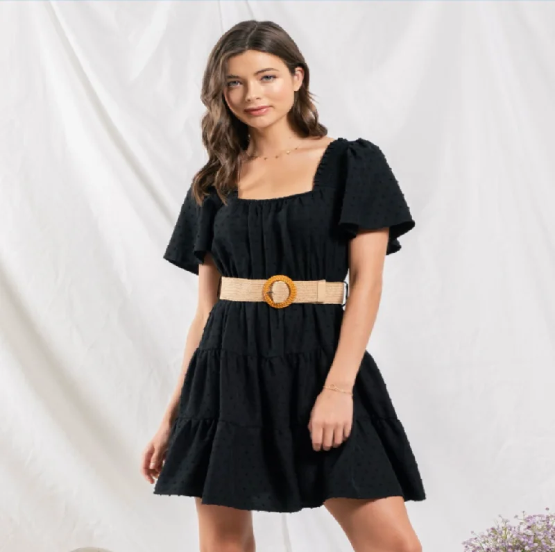 Swiss Dot Belted Dress
