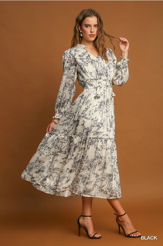 Umgee cream and black dress