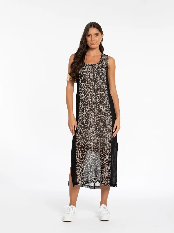 X LAB 589 Time Dress Black Print