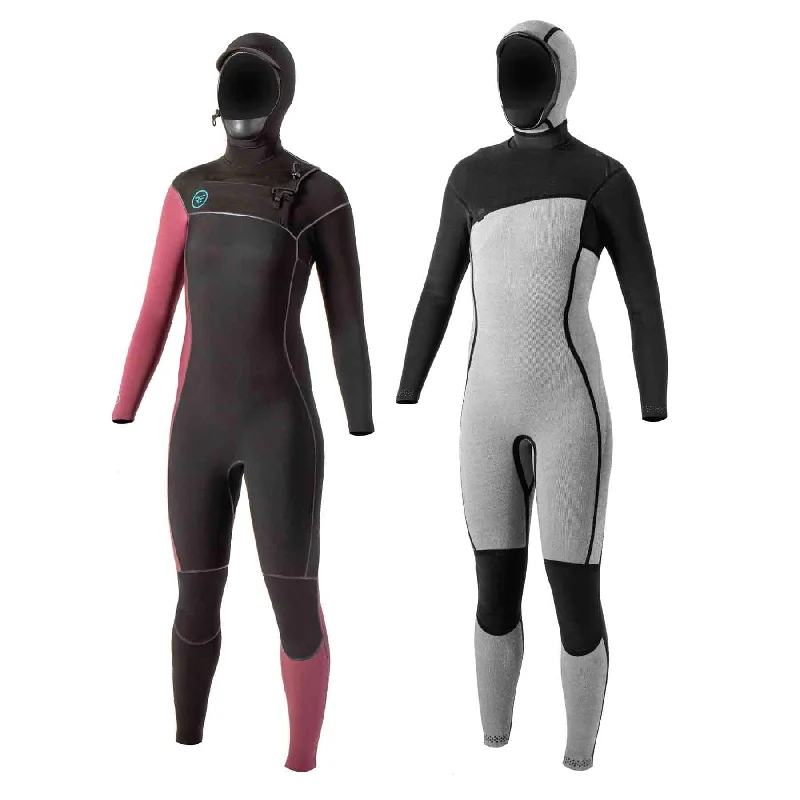 2022 Ride Engine Elara 5/4/3mm Front-Zip Women's Hooded Wetsuit Hoodie with Hem Drawcord Adjustable Customizable