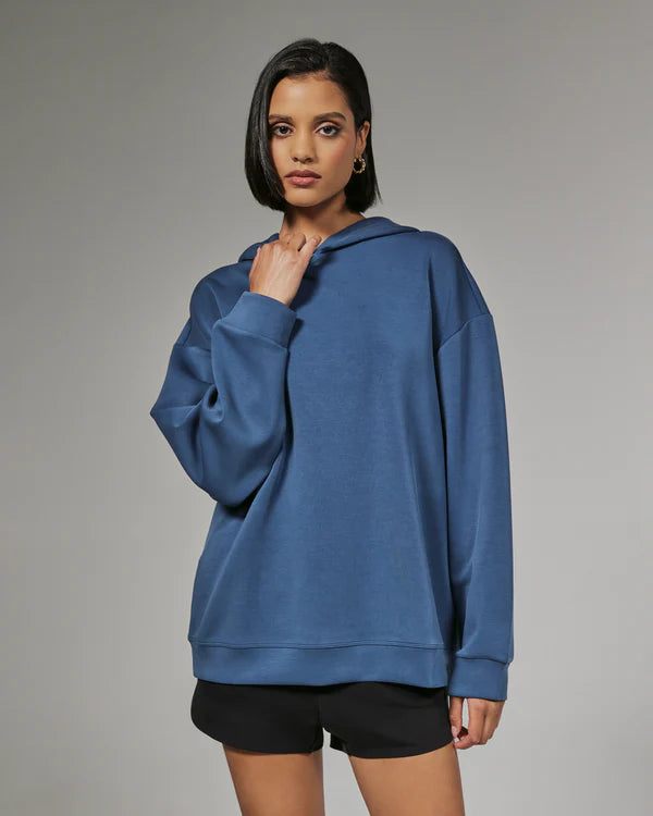 7Diamonds REV™ Boyfriend Hoodie Azure Hoodie with V-Neck Classic Versatile